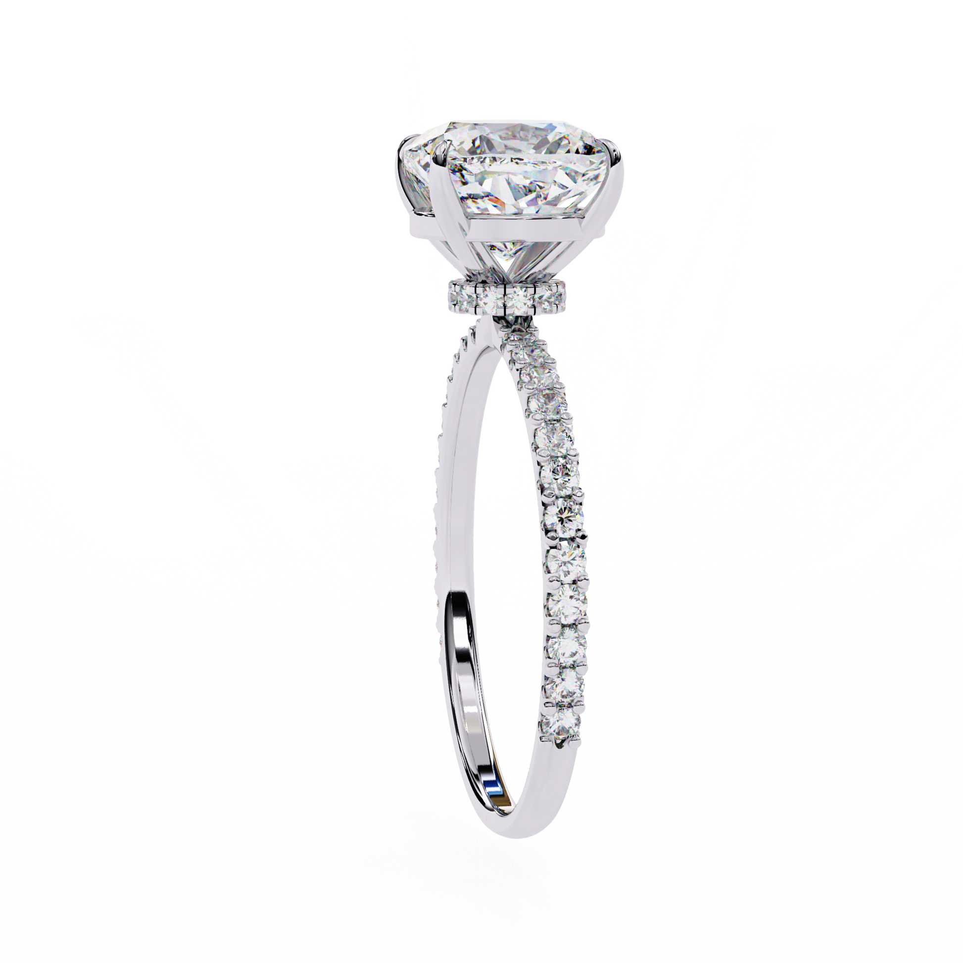 White Gold / Moissanite, White Gold / Lab Grown