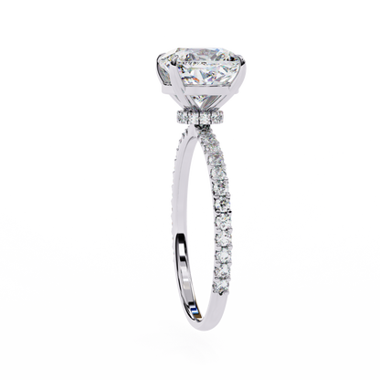 White Gold / Moissanite, White Gold / Lab Grown