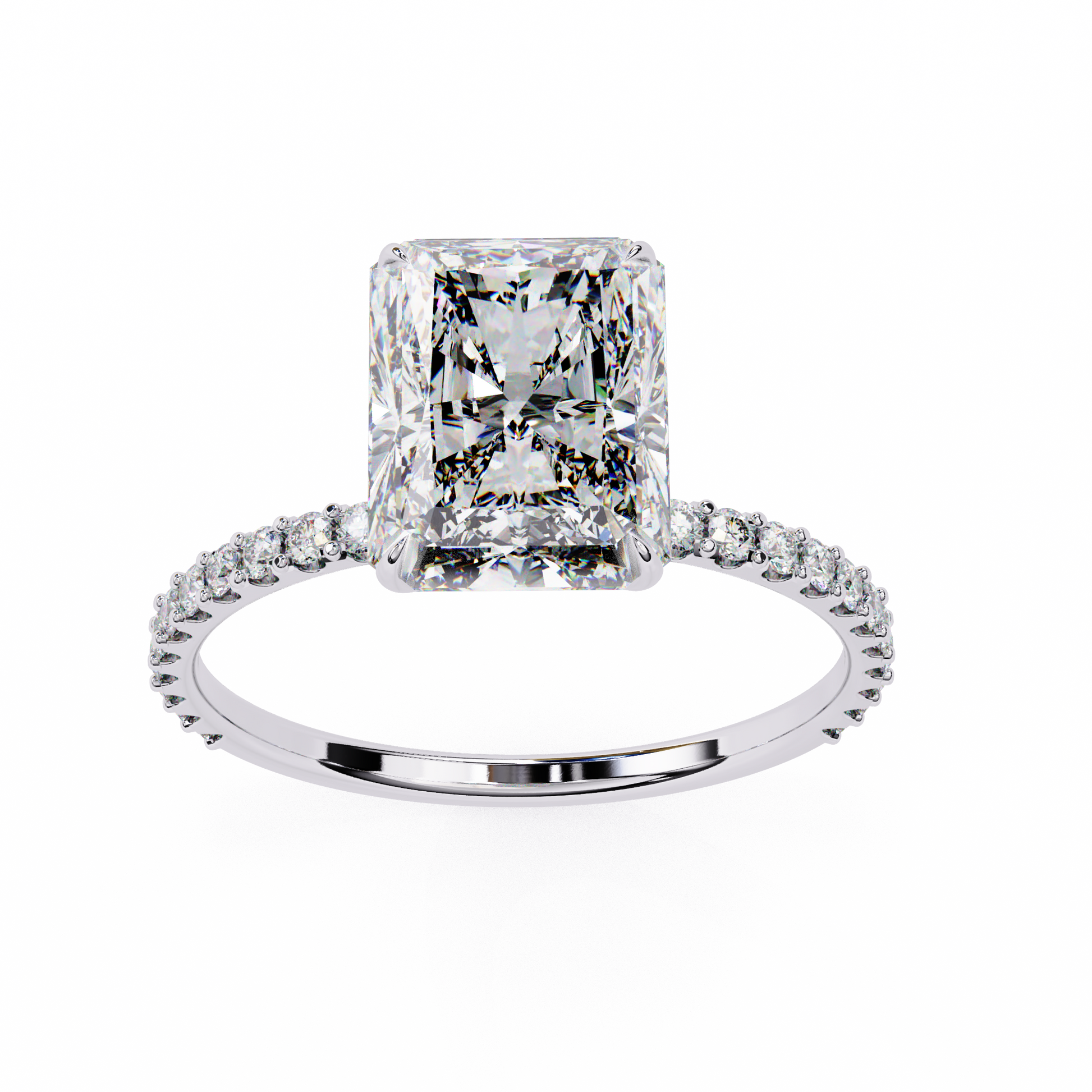 White Gold / Moissanite, White Gold / Lab Grown
