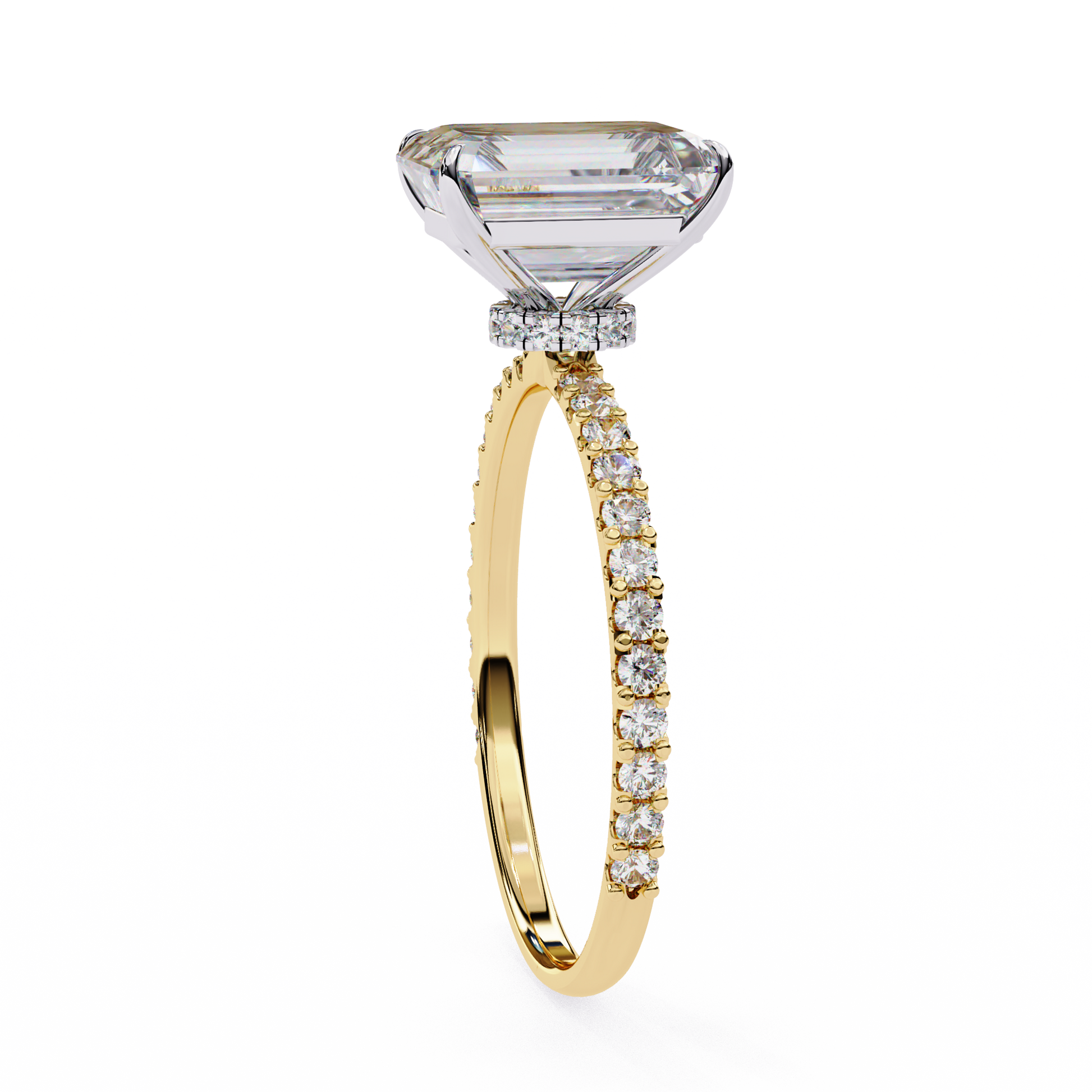 Yellow Gold / Moissanite, Yellow Gold / Lab Grown