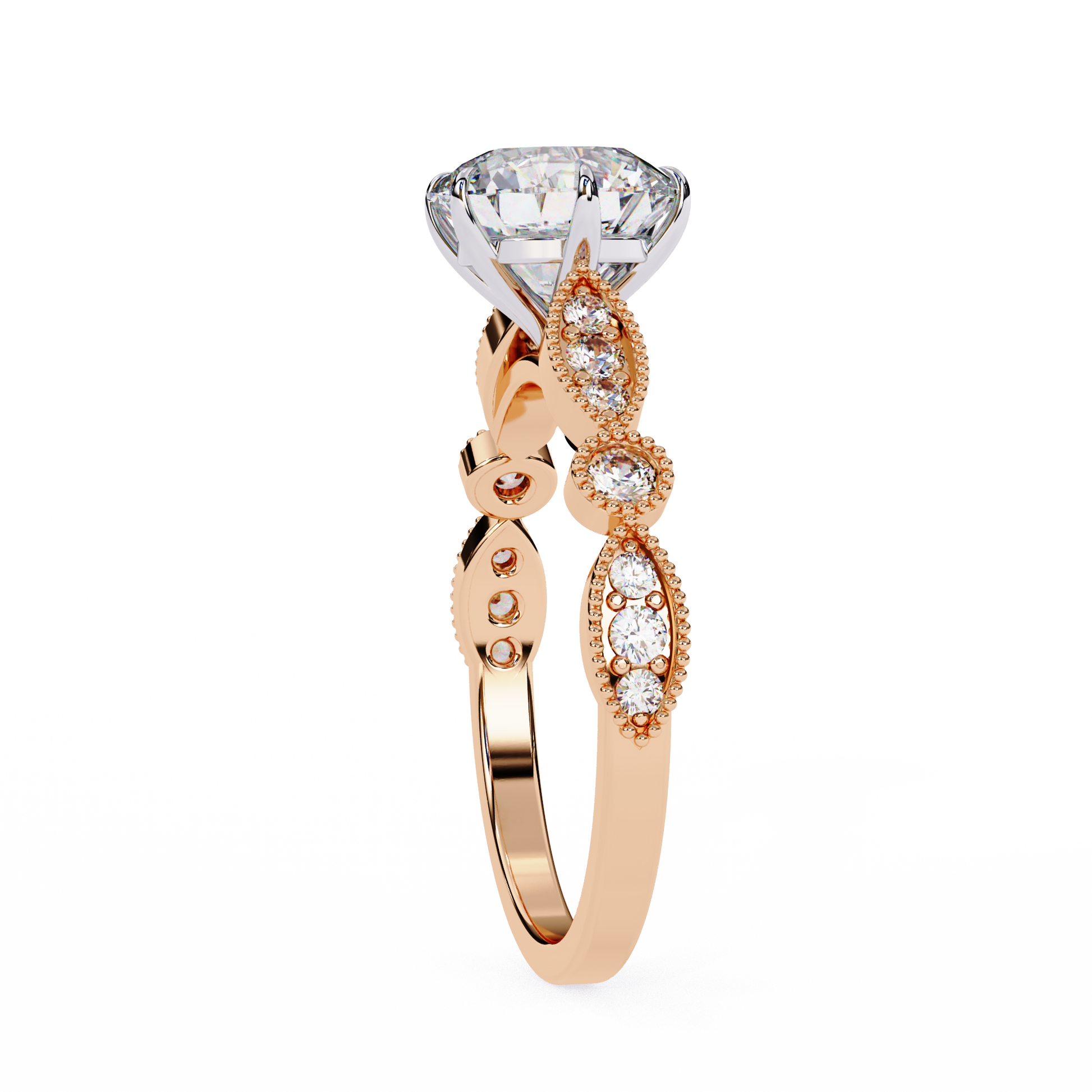 Rose Gold / Moissanite, Rose Gold / Lab Grown