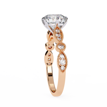 Rose Gold / Moissanite, Rose Gold / Lab Grown
