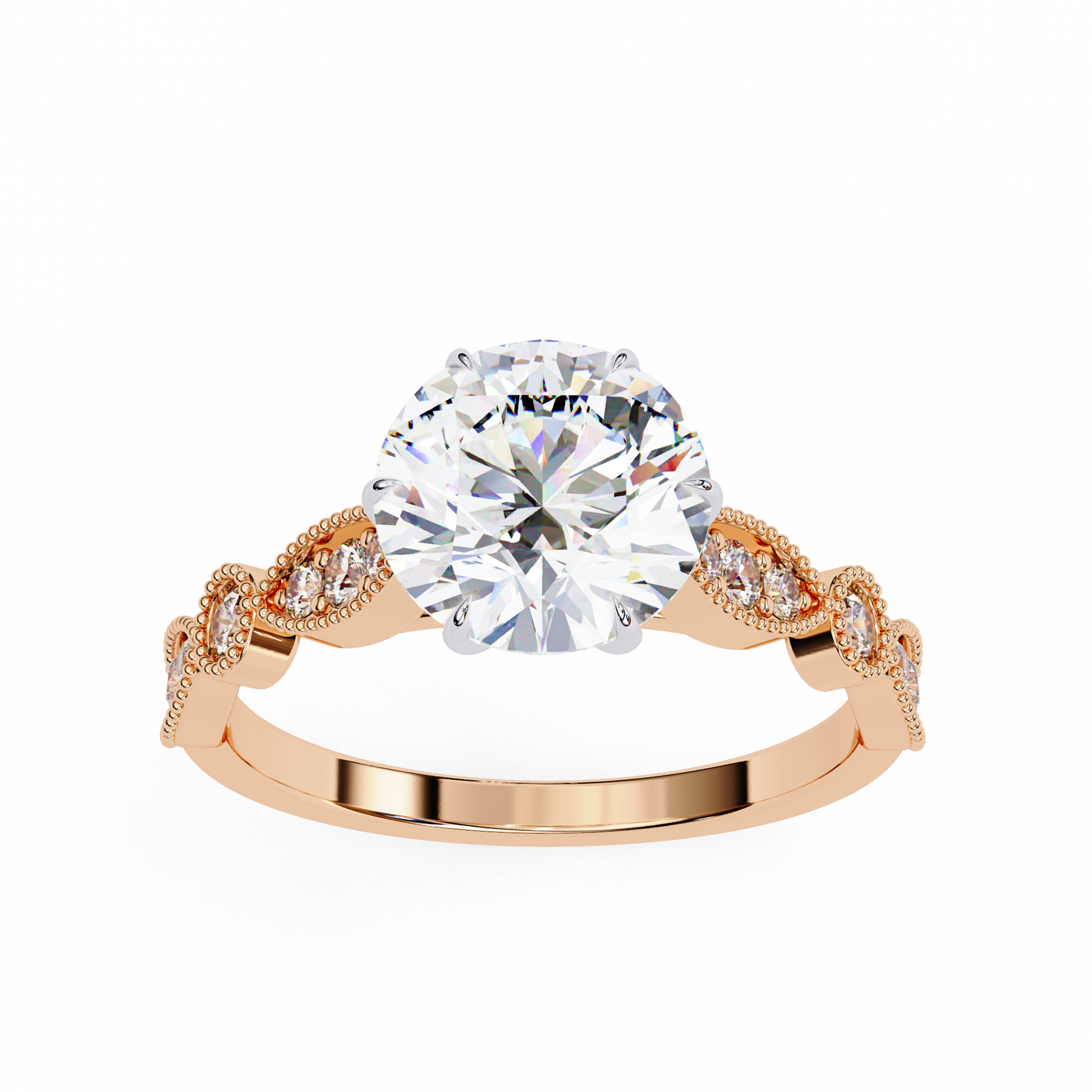 Rose Gold / Moissanite, Rose Gold / Lab Grown