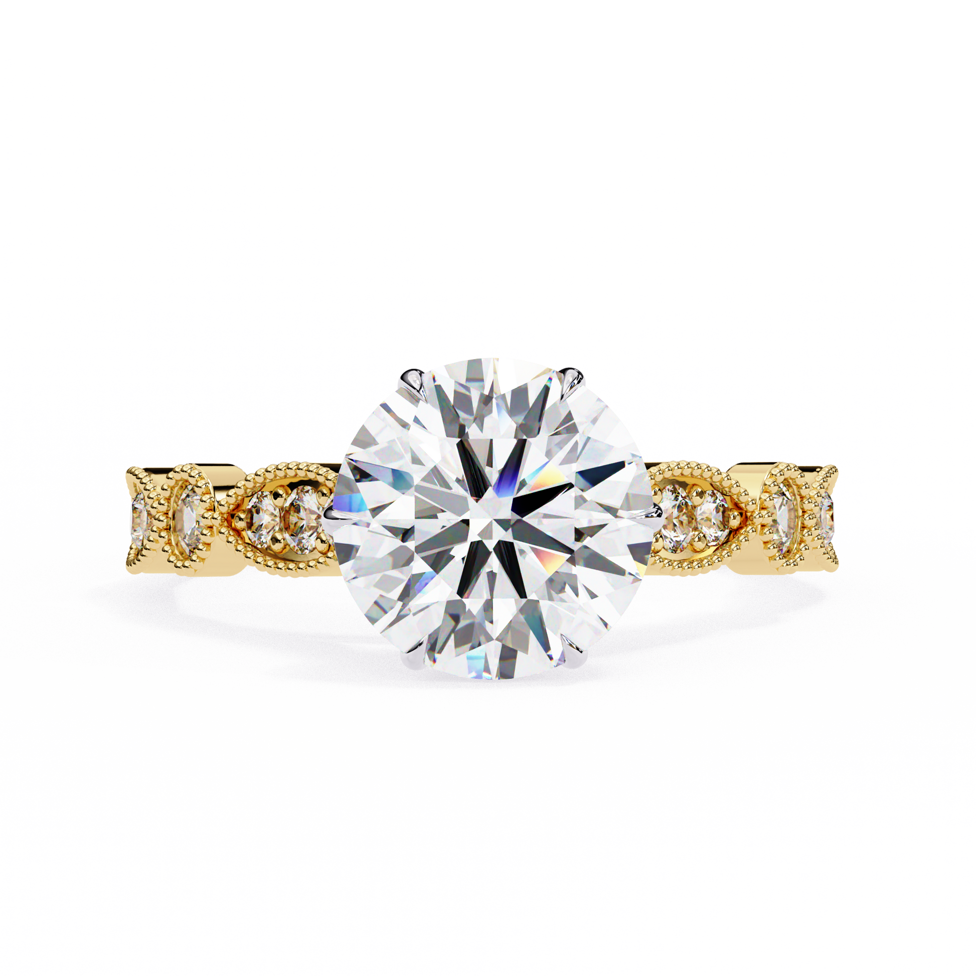 Yellow Gold / Moissanite, Yellow Gold / Lab Grown
