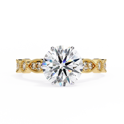 Yellow Gold / Moissanite, Yellow Gold / Lab Grown