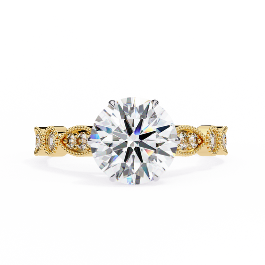 Yellow Gold / Moissanite, Yellow Gold / Lab Grown