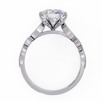White Gold / Moissanite, White Gold / Lab Grown