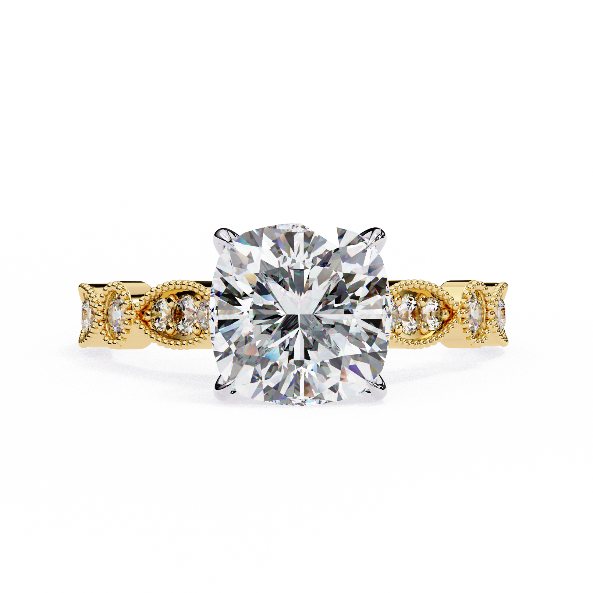 Yellow Gold / Moissanite, Yellow Gold / Lab Grown