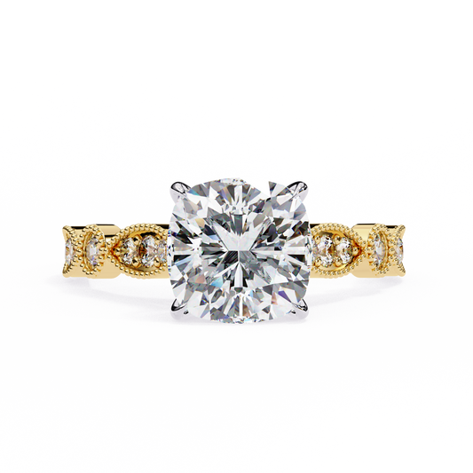 Yellow Gold / Moissanite, Yellow Gold / Lab Grown