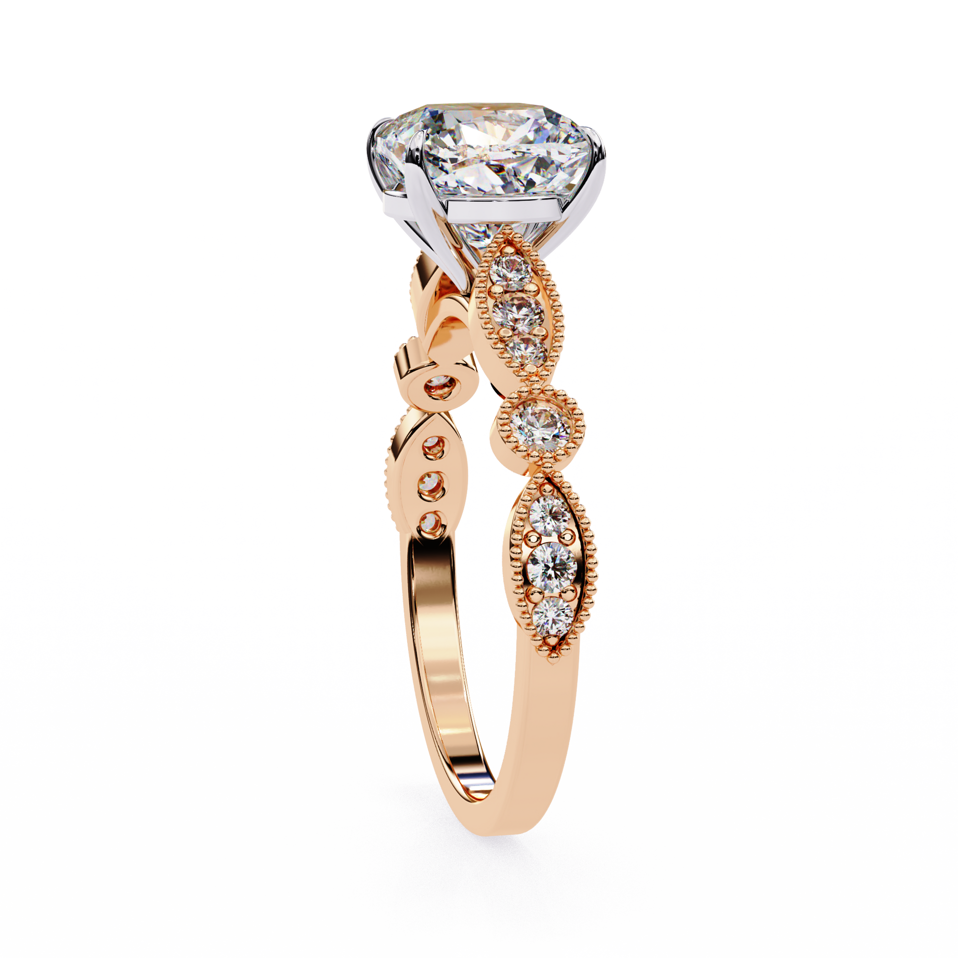 Rose Gold / Moissanite, Rose Gold / Lab Grown