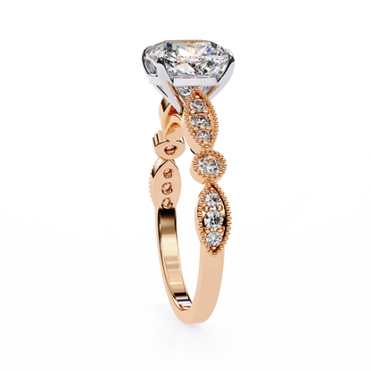 Rose Gold / Moissanite, Rose Gold / Lab Grown