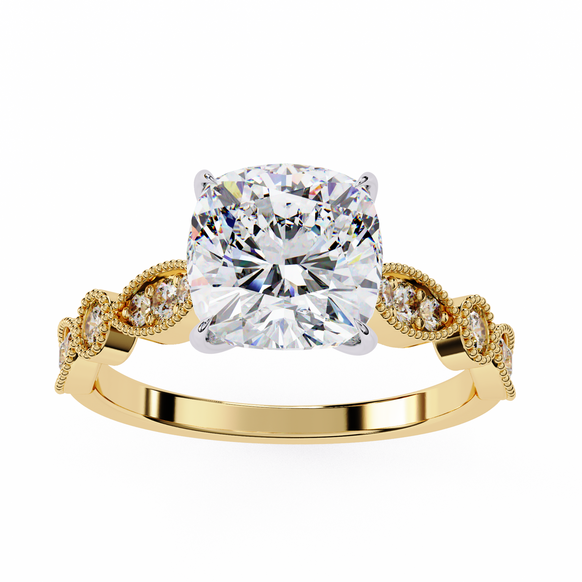 Yellow Gold / Moissanite, Yellow Gold / Lab Grown