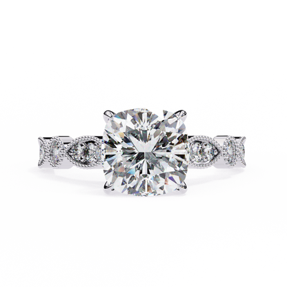 White Gold / Moissanite, White Gold / Lab Grown