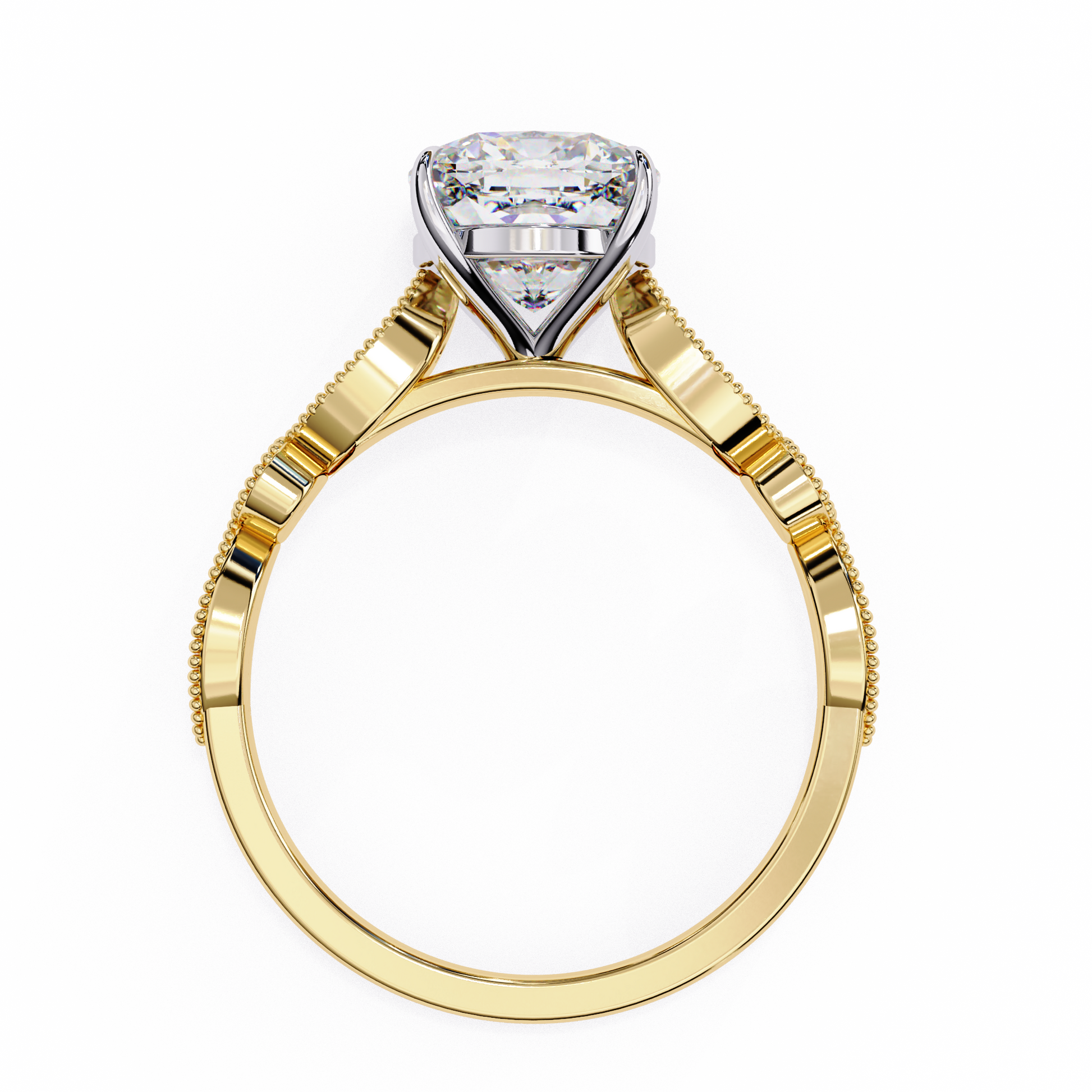 Yellow Gold / Moissanite, Yellow Gold / Lab Grown