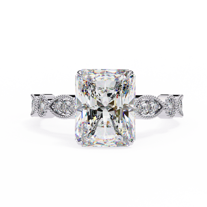 White Gold / Moissanite, White Gold / Lab Grown