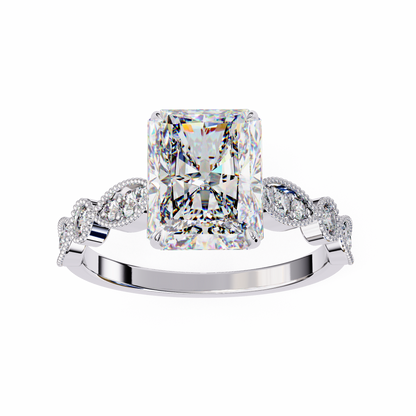 White Gold / Moissanite, White Gold / Lab Grown
