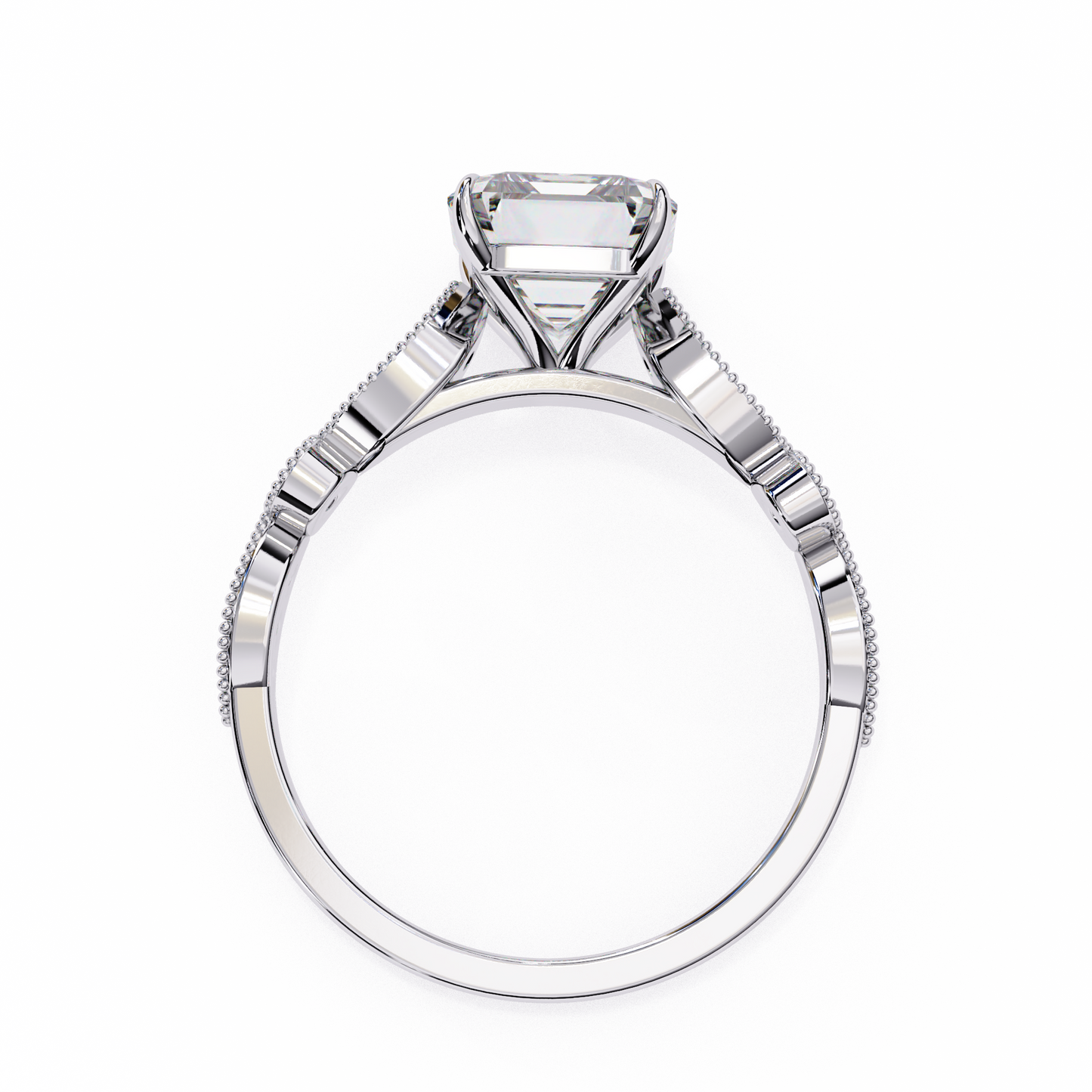 white gold / moissanite, white gold / lab grown