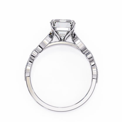 White Gold / Moissanite, White Gold / Lab Grown