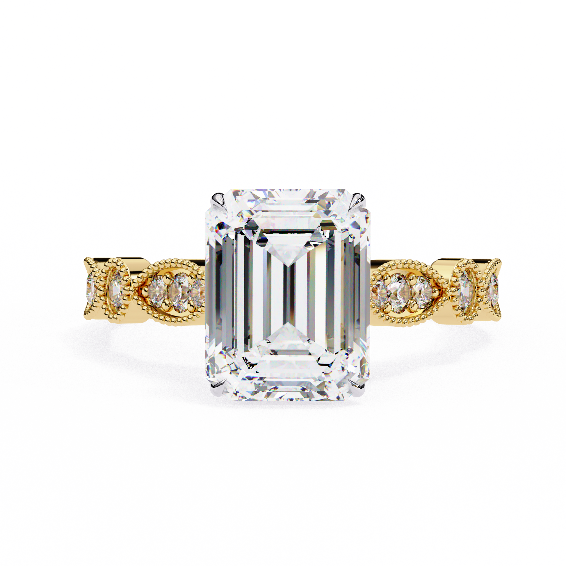 Yellow Gold / Moissanite, Yellow Gold / Lab Grown