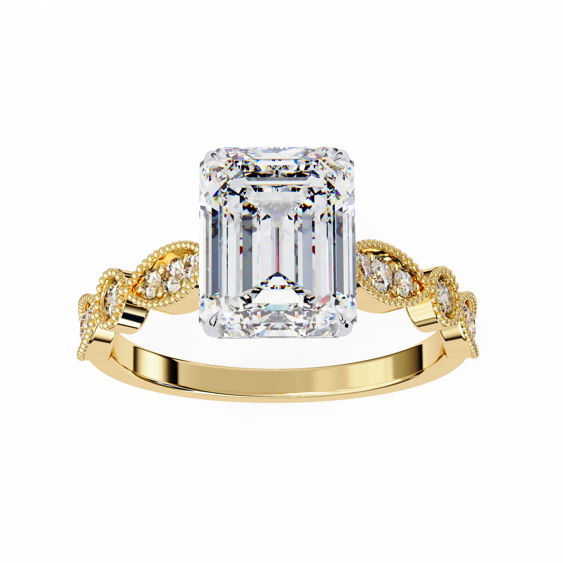 Yellow Gold / Moissanite, Yellow Gold / Lab Grown