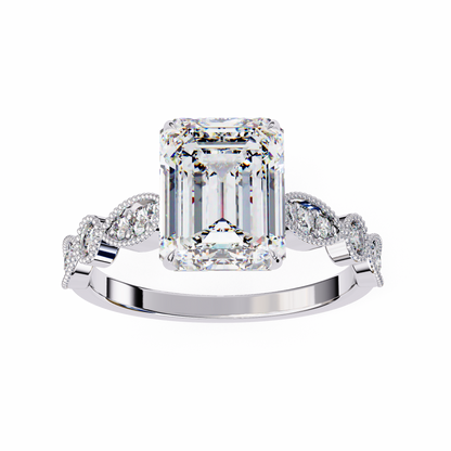 White Gold / Moissanite, White Gold / Lab Grown