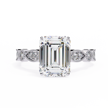 White Gold / Moissanite, White Gold / Lab Grown