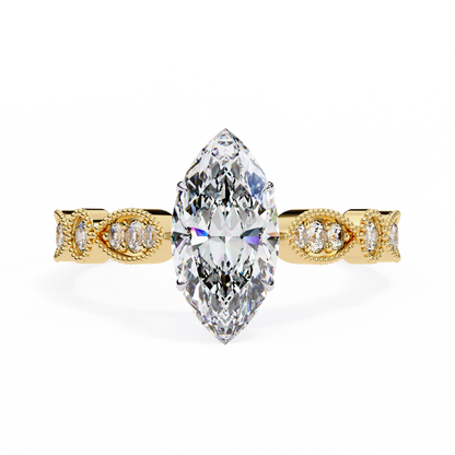 Yellow Gold / Moissanite, Yellow Gold / Lab Grown