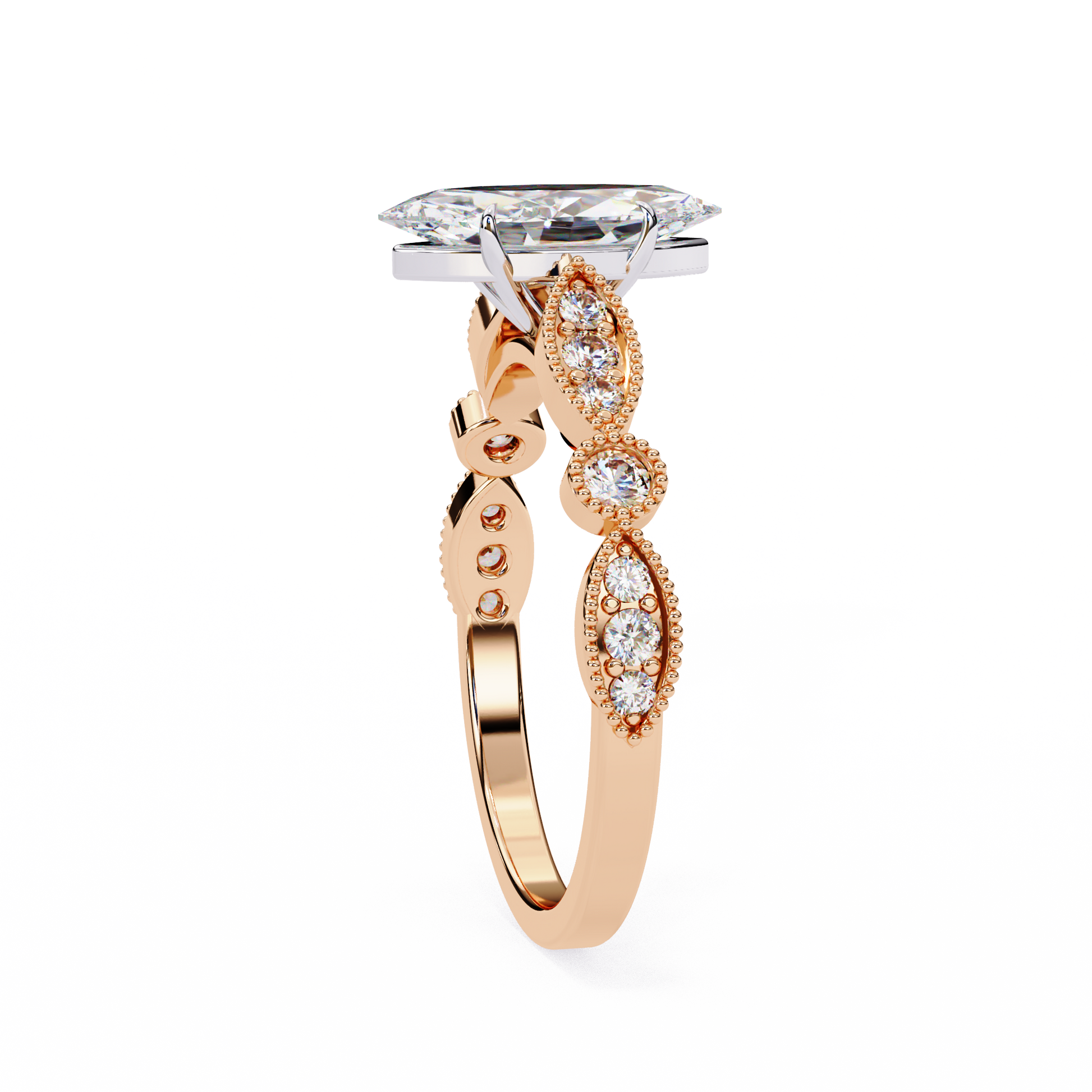 Rose Gold / Moissanite, Rose Gold / Lab Grown