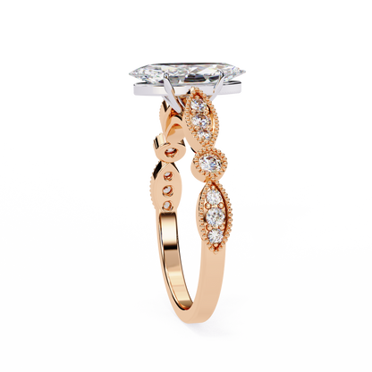 Rose Gold / Moissanite, Rose Gold / Lab Grown