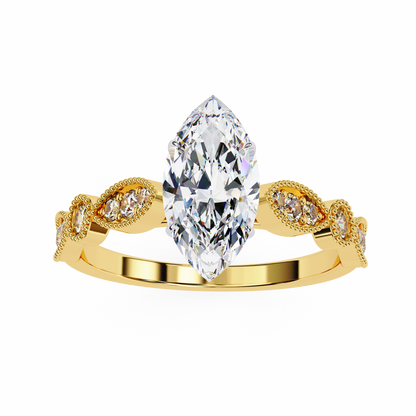 Yellow Gold / Moissanite, Yellow Gold / Lab Grown