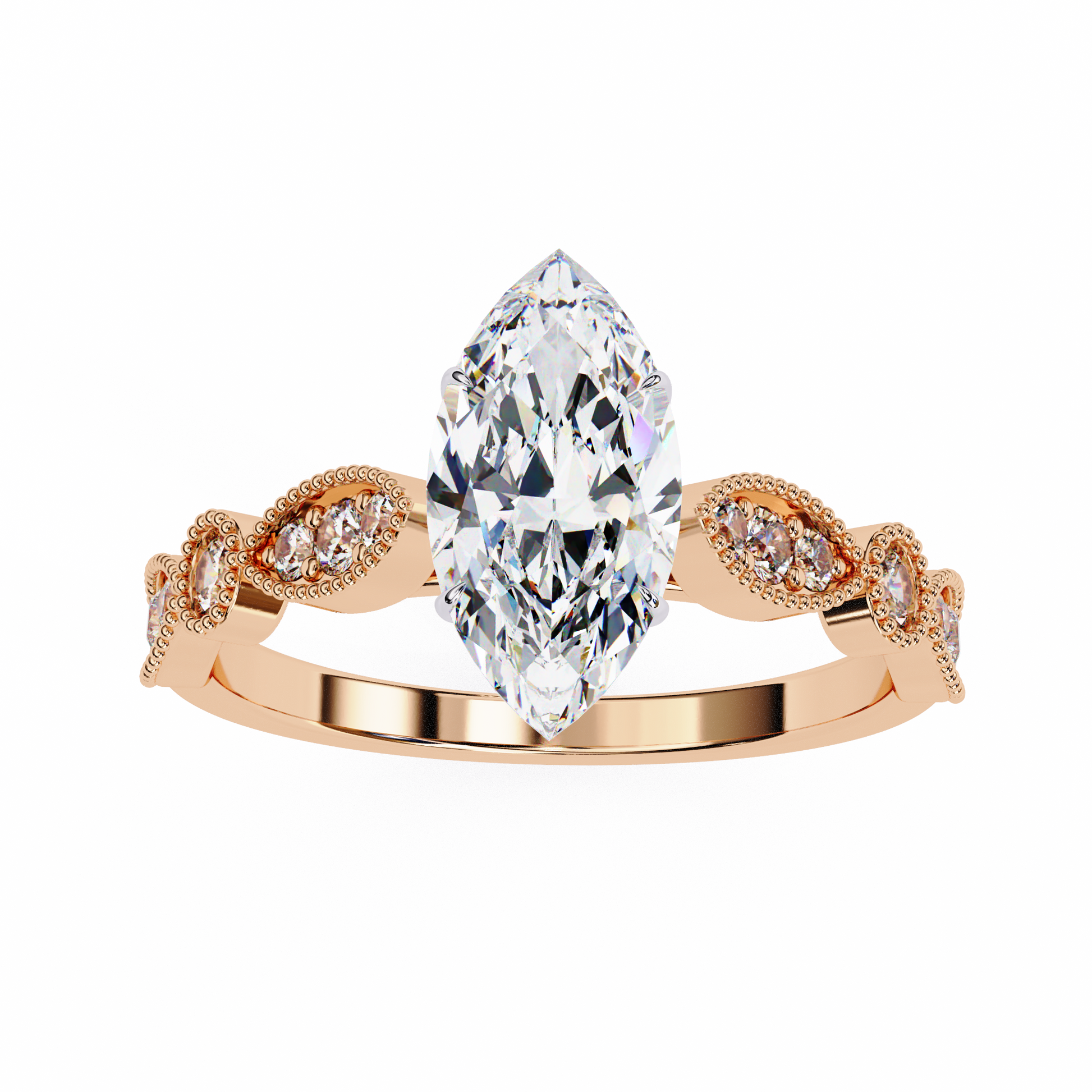 Rose Gold / Moissanite, Rose Gold / Lab Grown