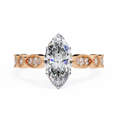 Rose Gold / Moissanite, Rose Gold / Lab Grown