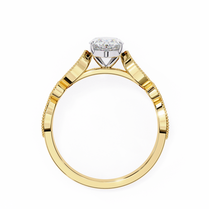 Yellow Gold / Moissanite, Yellow Gold / Lab Grown