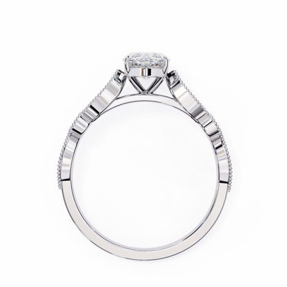 White Gold / Moissanite, White Gold / Lab Grown