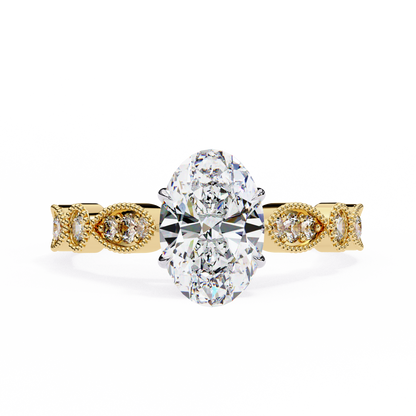 Yellow Gold / Moissanite, Yellow Gold / Lab Grown
