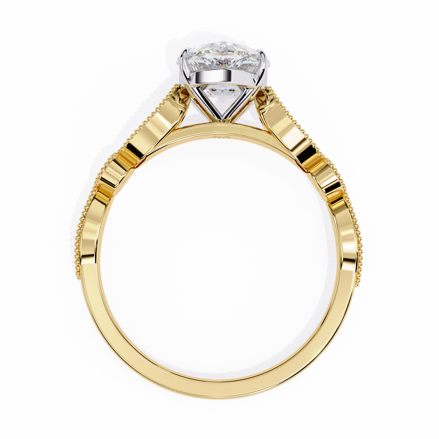 yellow gold / moissanite, yellow gold / lab grown