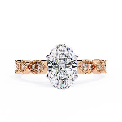 Rose Gold / Moissanite, Rose Gold / Lab Grown