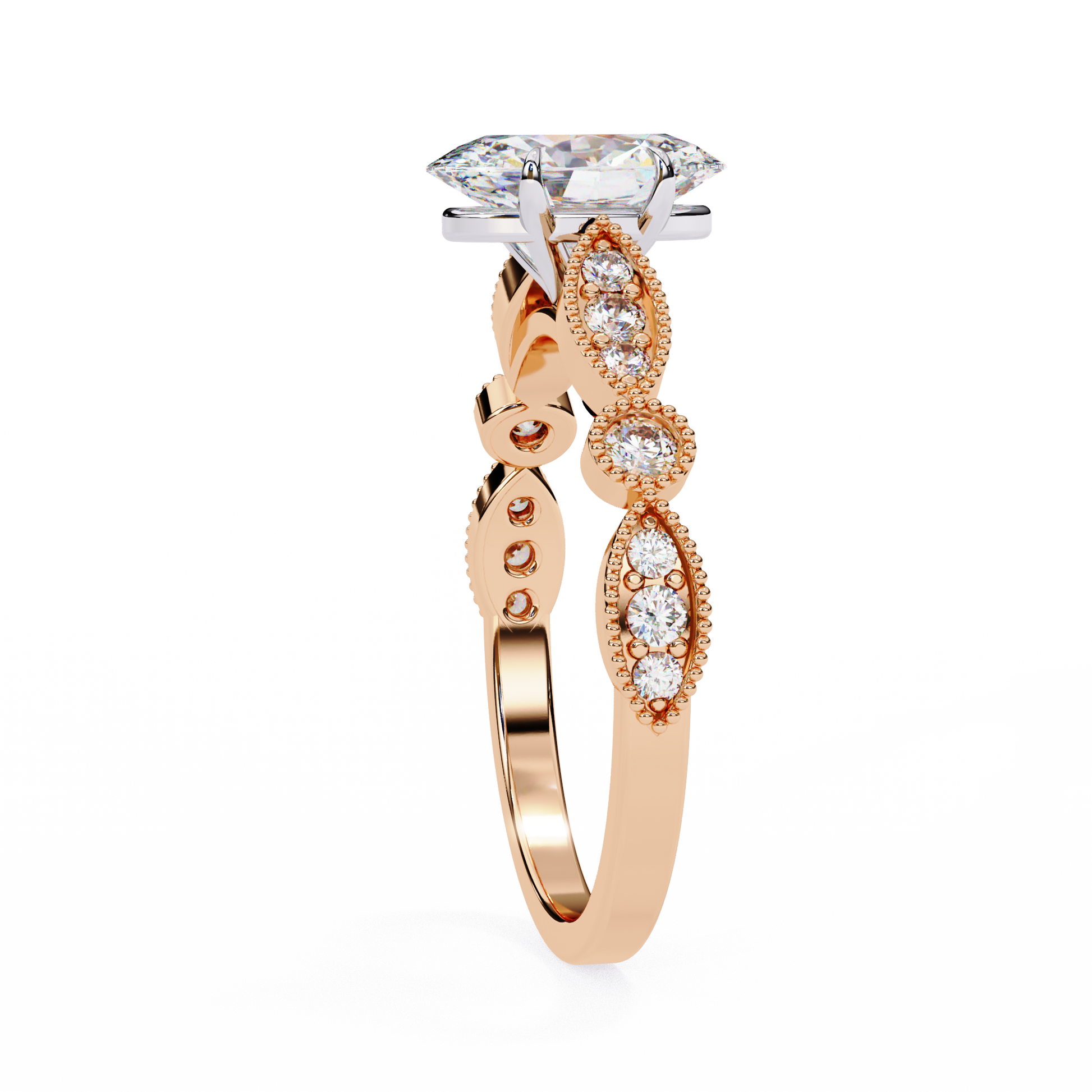 Rose Gold / Moissanite, Rose Gold / Lab Grown