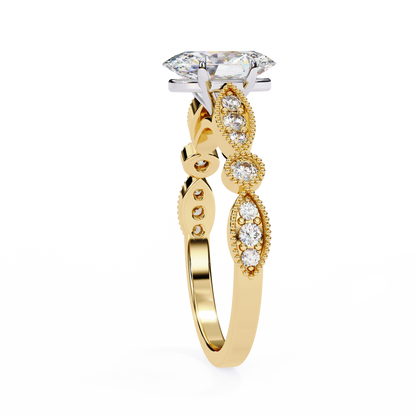 Yellow Gold / Moissanite, Yellow Gold / Lab Grown