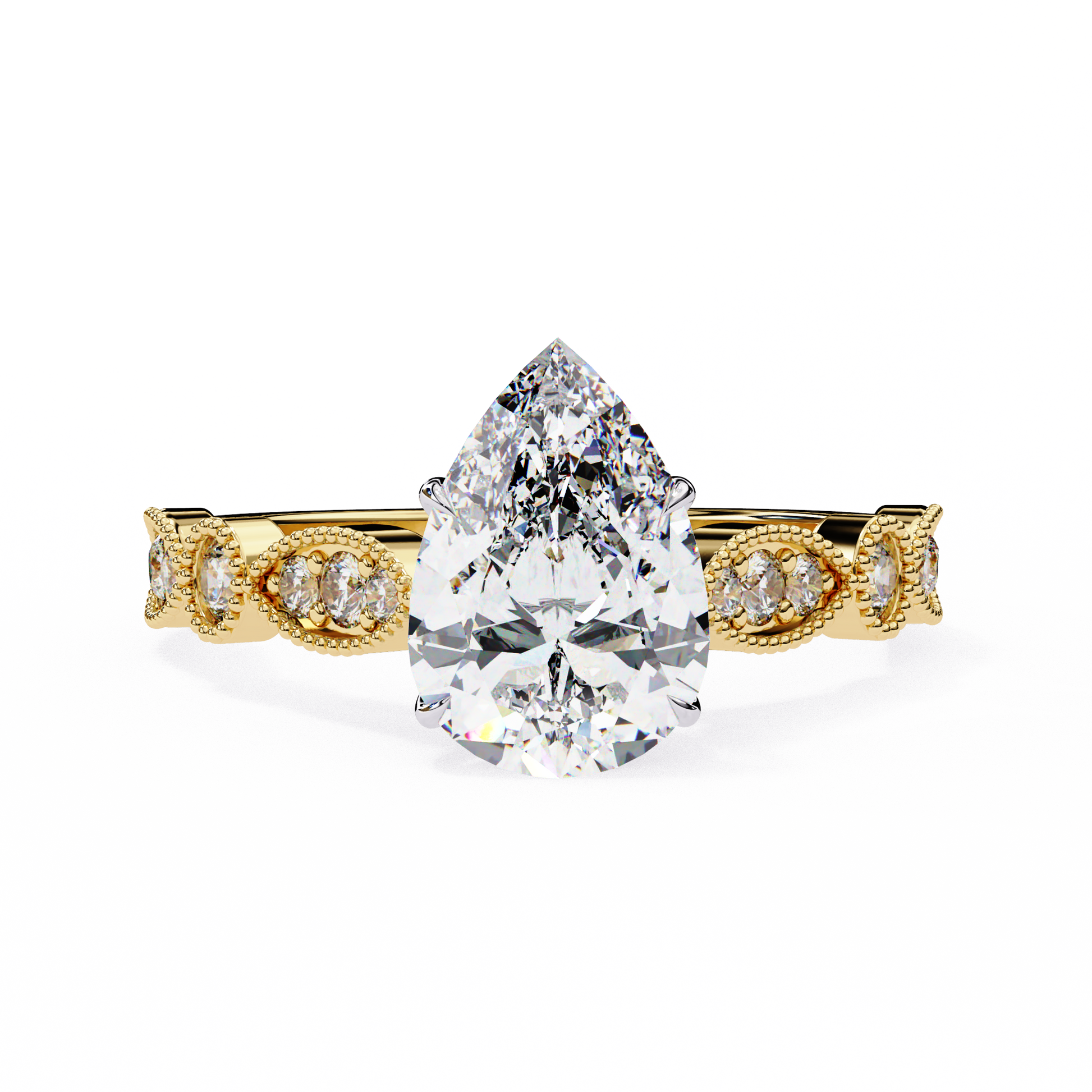 Yellow Gold / Moissanite, Yellow Gold / Lab Grown