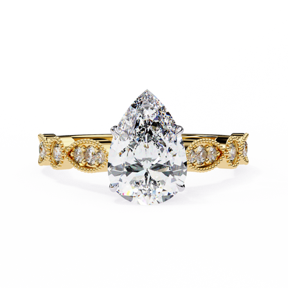 Yellow Gold / Moissanite, Yellow Gold / Lab Grown