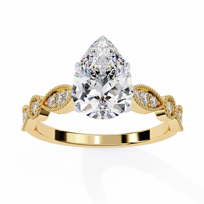 Yellow Gold / Moissanite, Yellow Gold / Lab Grown