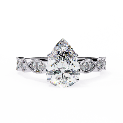 White Gold / Moissanite, White Gold / Lab Grown