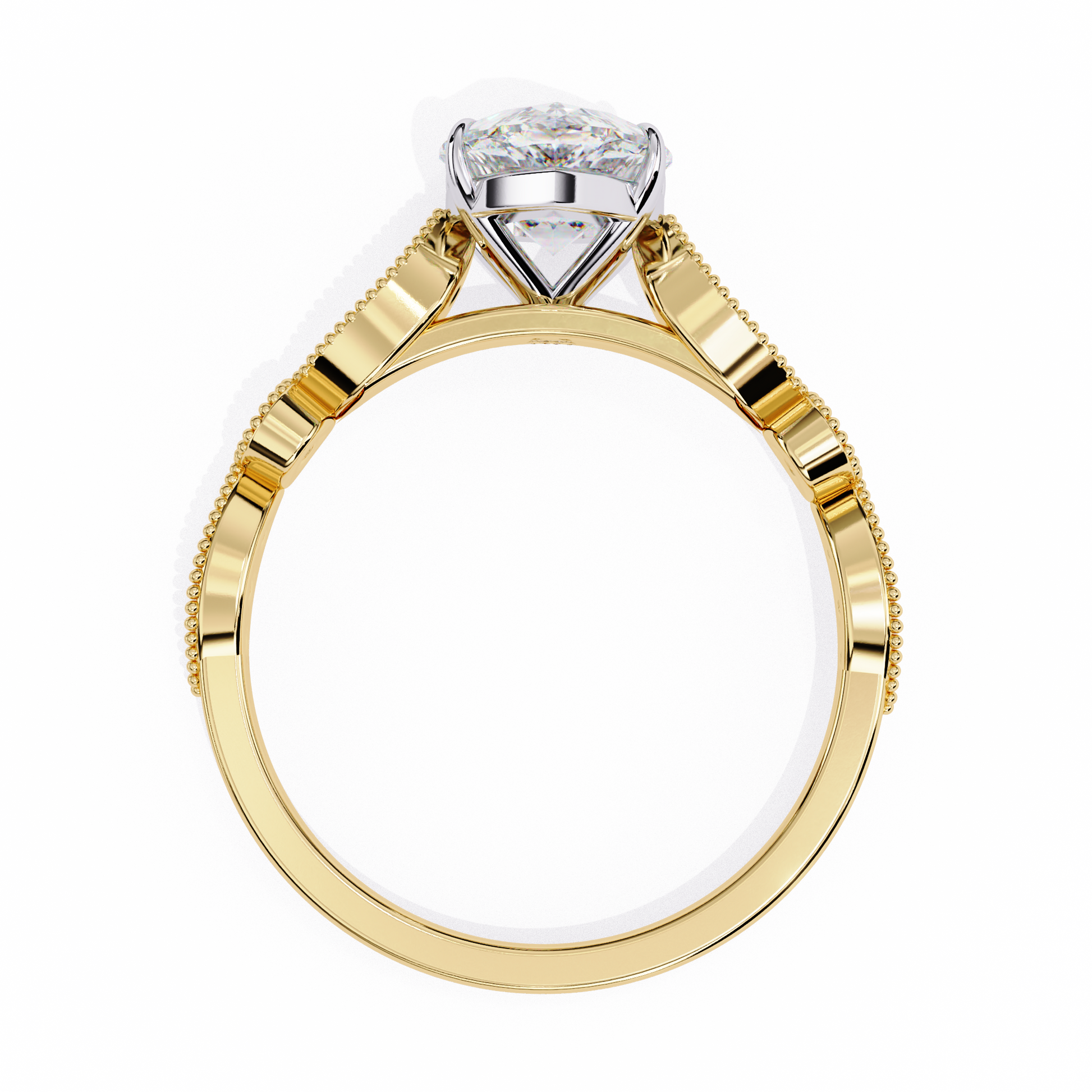Yellow Gold / Moissanite, Yellow Gold / Lab Grown