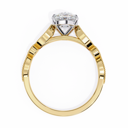 Yellow Gold / Moissanite, Yellow Gold / Lab Grown