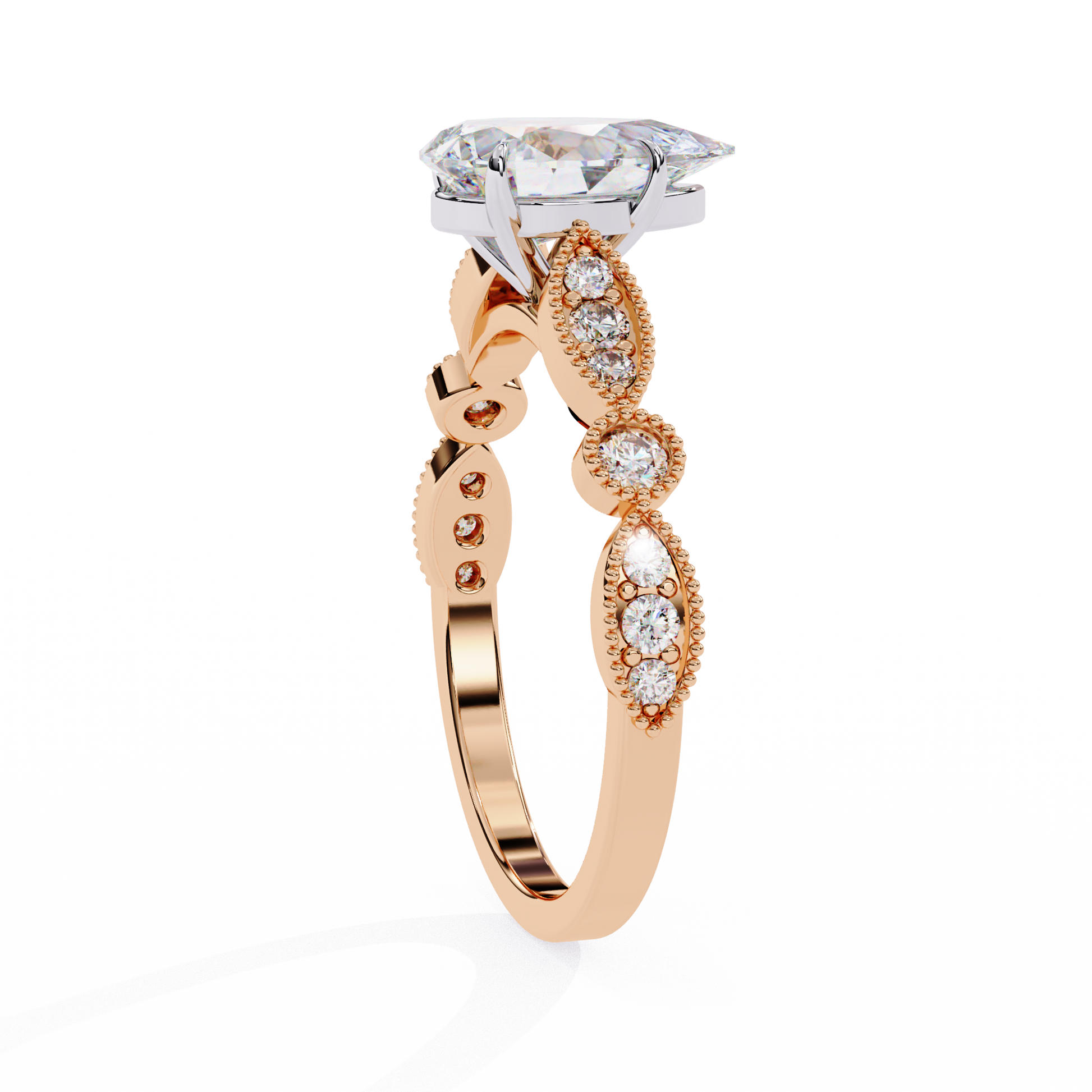 Rose Gold / Moissanite, Rose Gold / Lab Grown