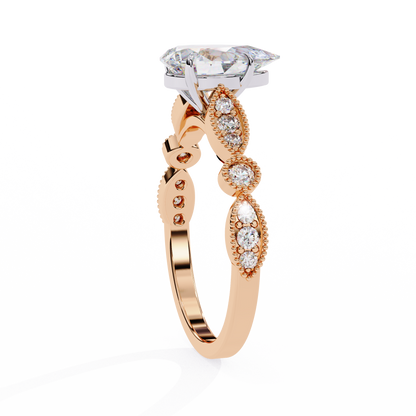 Rose Gold / Moissanite, Rose Gold / Lab Grown