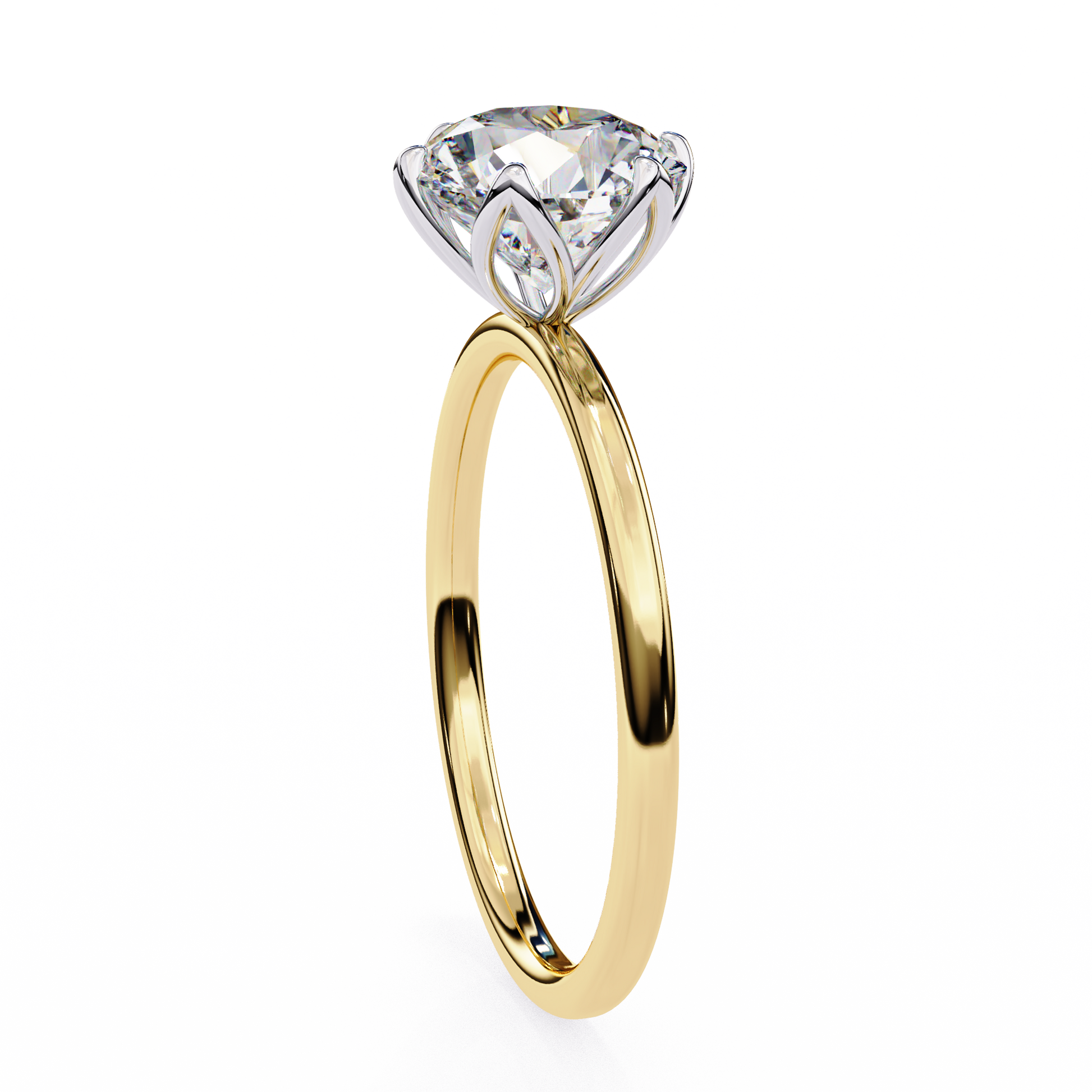 Yellow Gold / Moissanite, Yellow Gold / Lab Grown