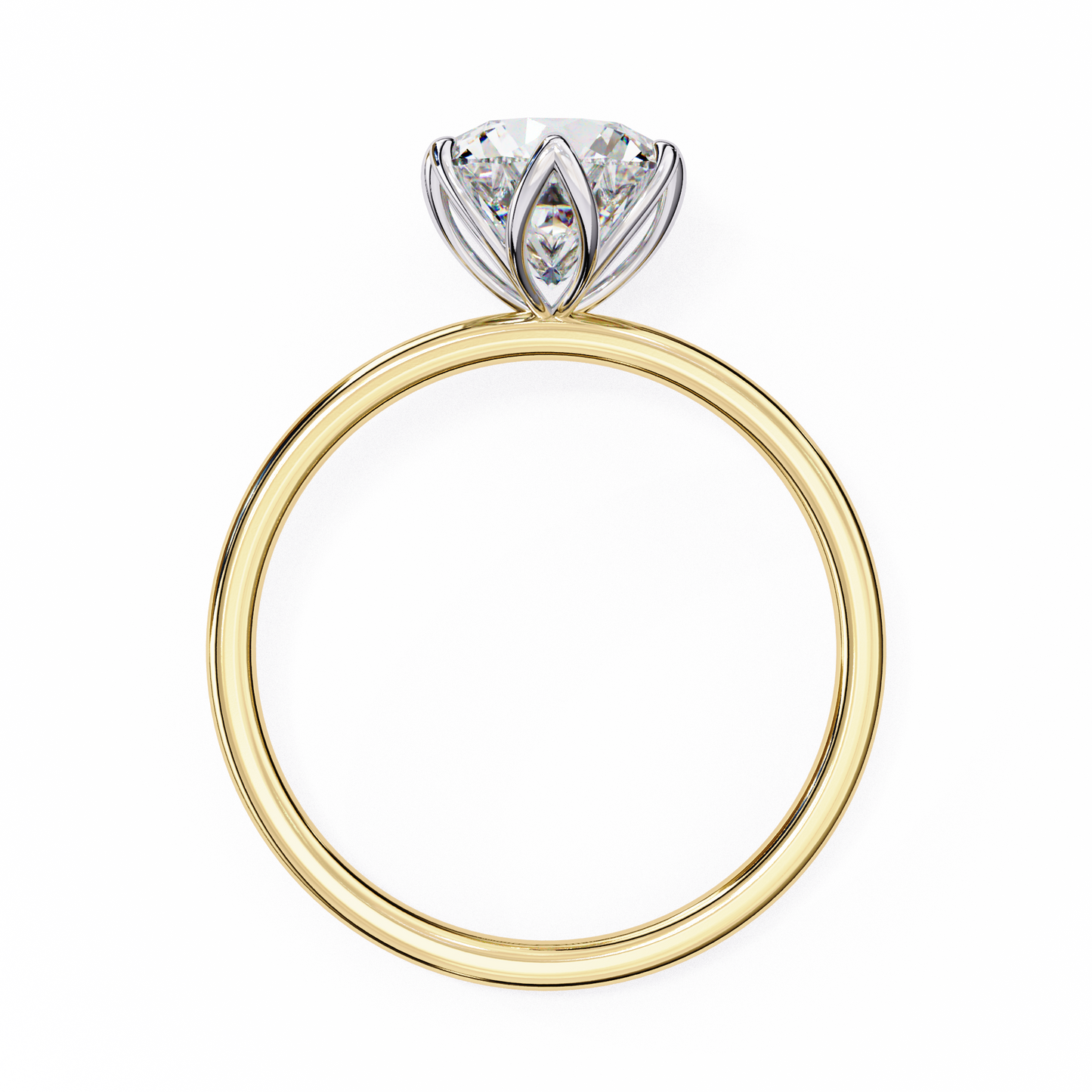 yellow gold / moissanite, yellow gold / lab grown