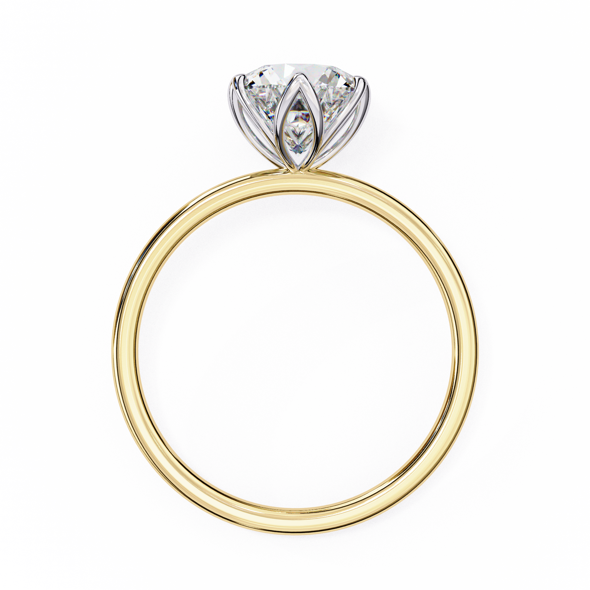 Yellow Gold / Moissanite, Yellow Gold / Lab Grown